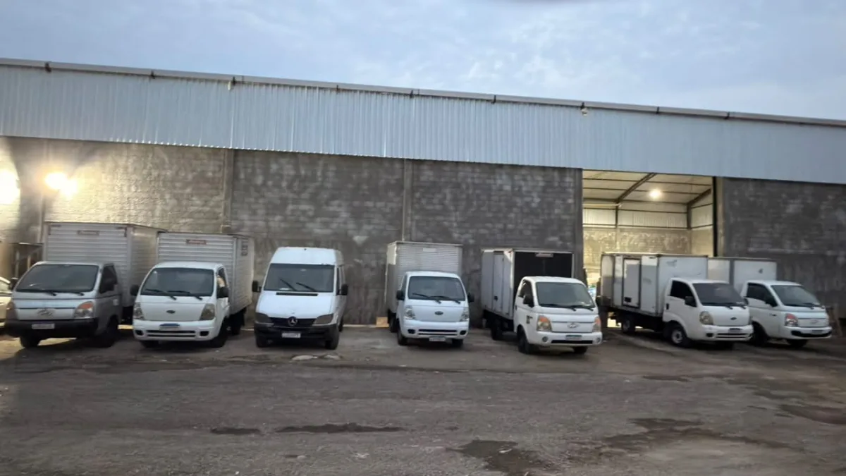Frota LDBR — vans de entrega alinhadas